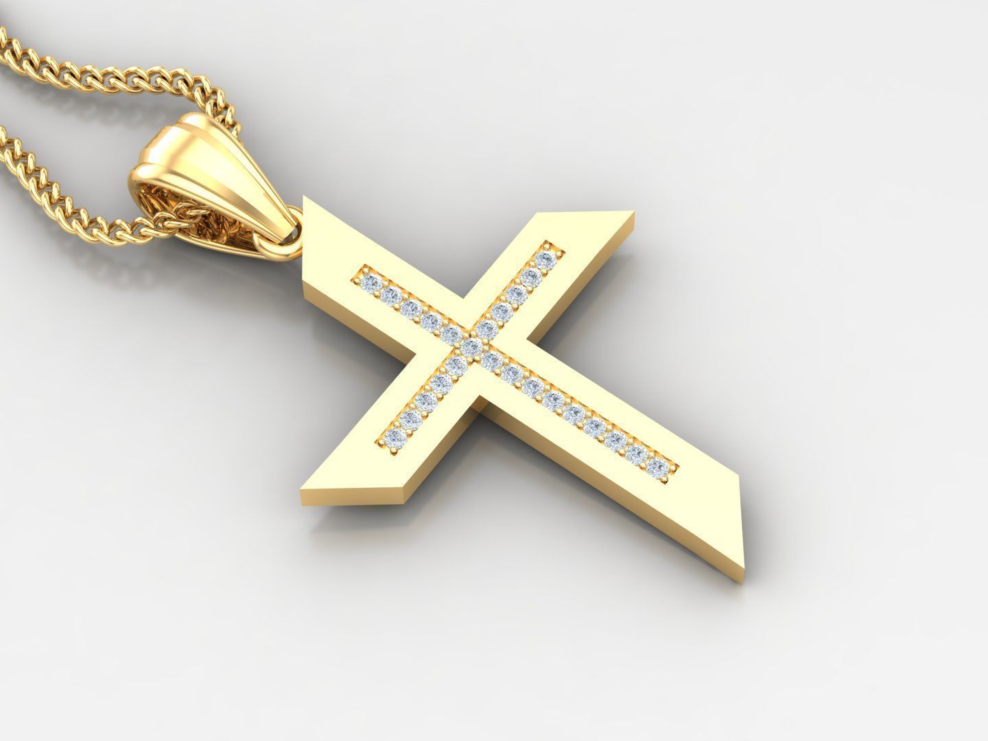 100 Cross Pendant Jewelry Light Gold New Design Bulk Discount 3D print model_104