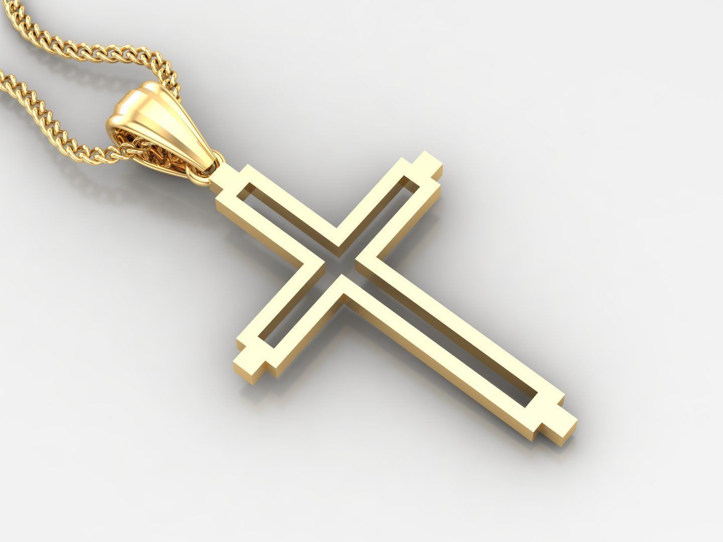 100 Cross Pendant Jewelry Light Gold New Design Bulk Discount 3D print model_51