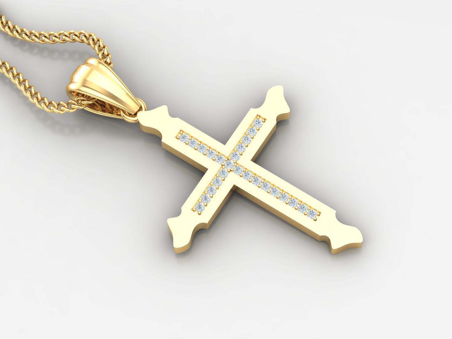 100 Cross Pendant Jewelry Light Gold New Design Bulk Discount 3D print model_7