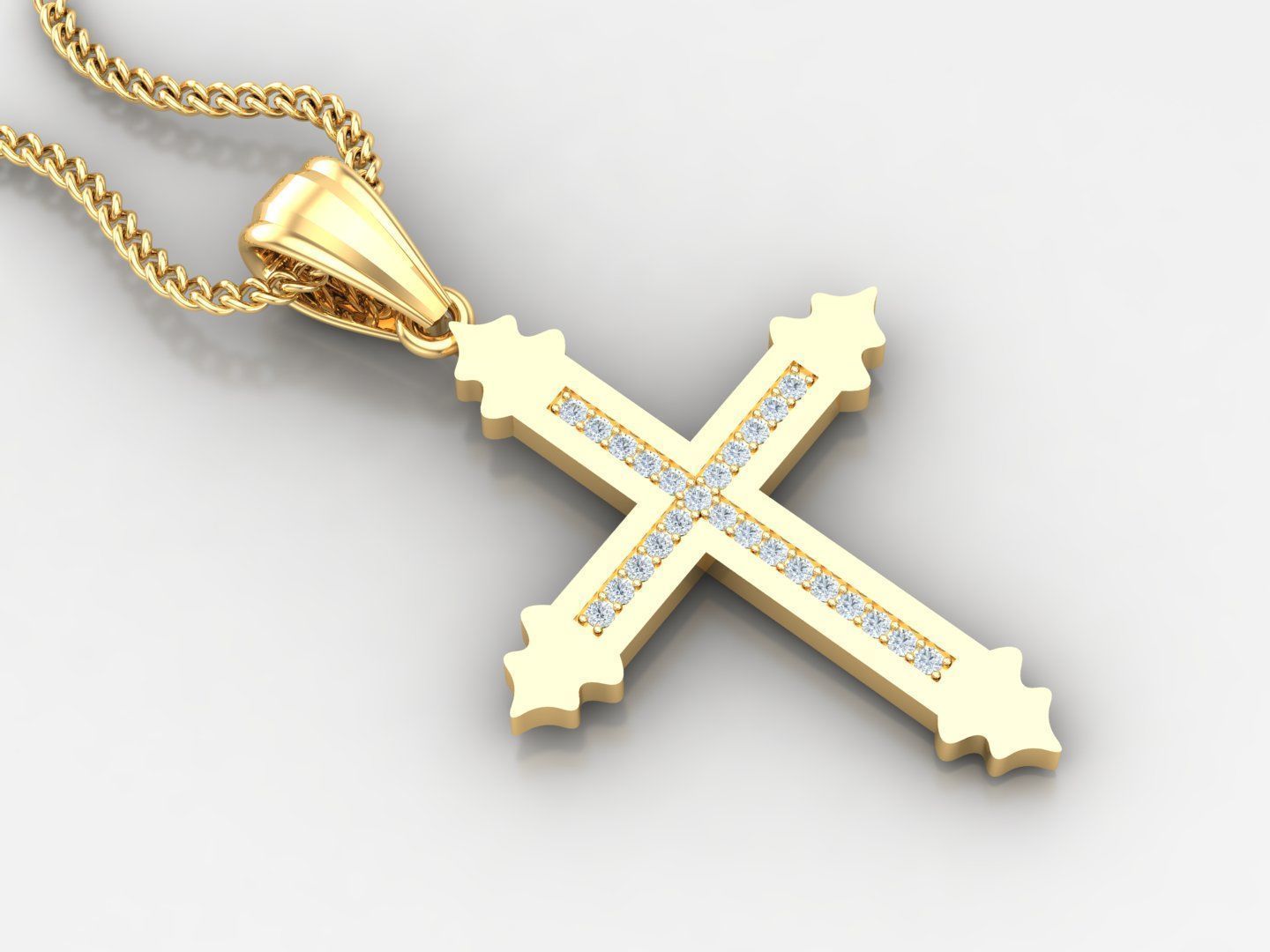 100 Cross Pendant Jewelry Light Gold New Design Bulk Discount 3D print model_80