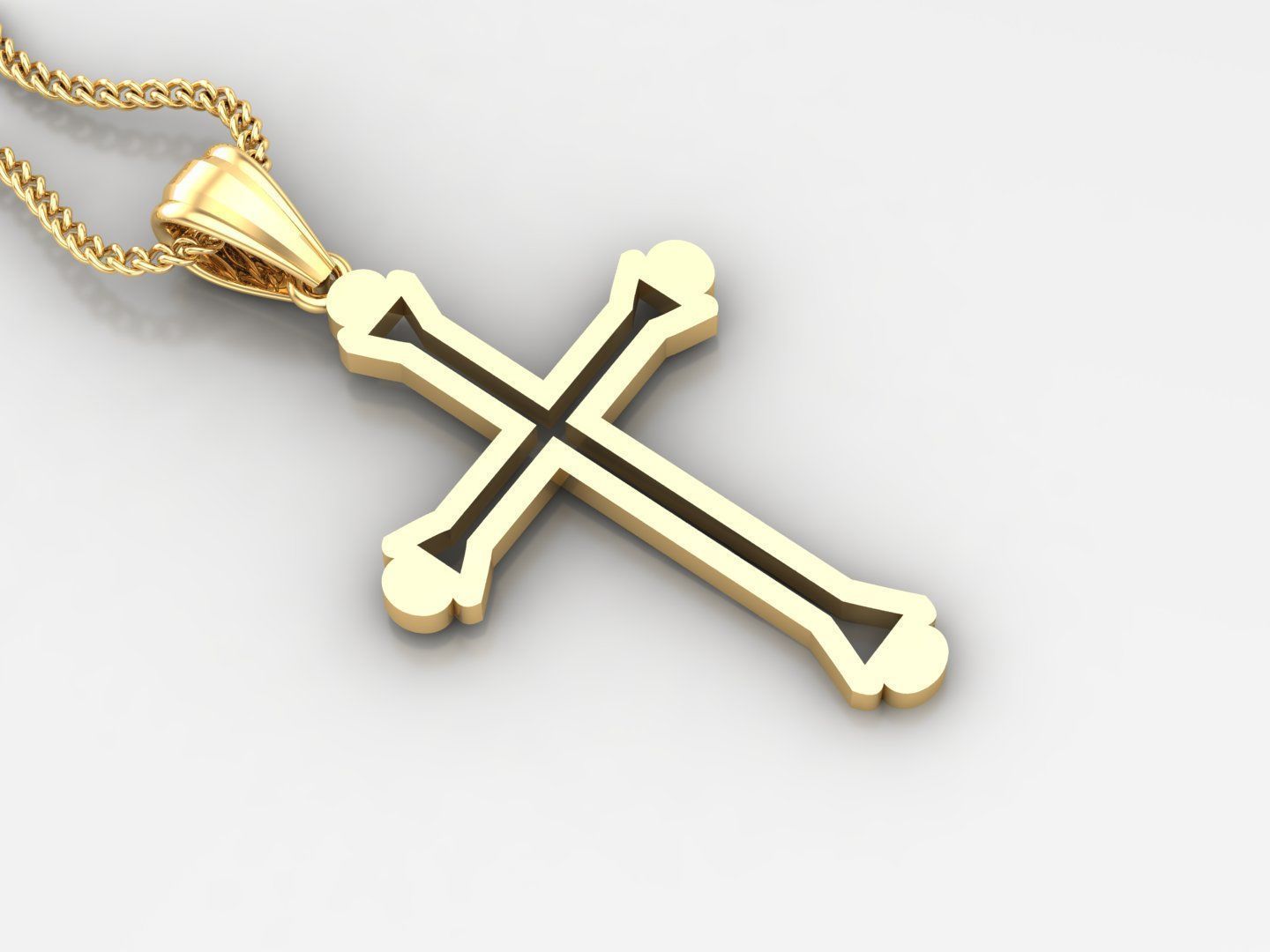 100 Cross Pendant Jewelry Light Gold New Design Bulk Discount 3D print model_39