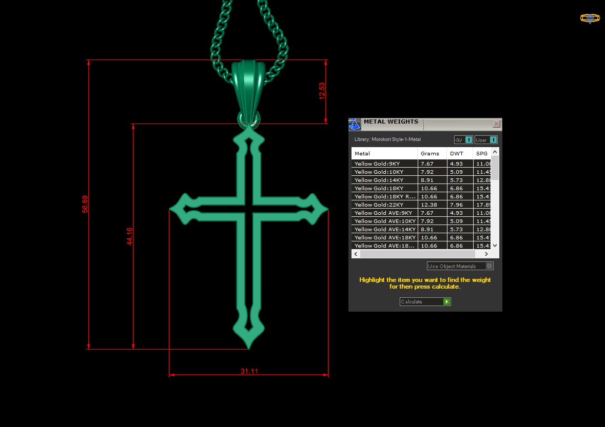 100 Cross Pendant Jewelry Light Gold New Design Bulk Discount 3D print model_127