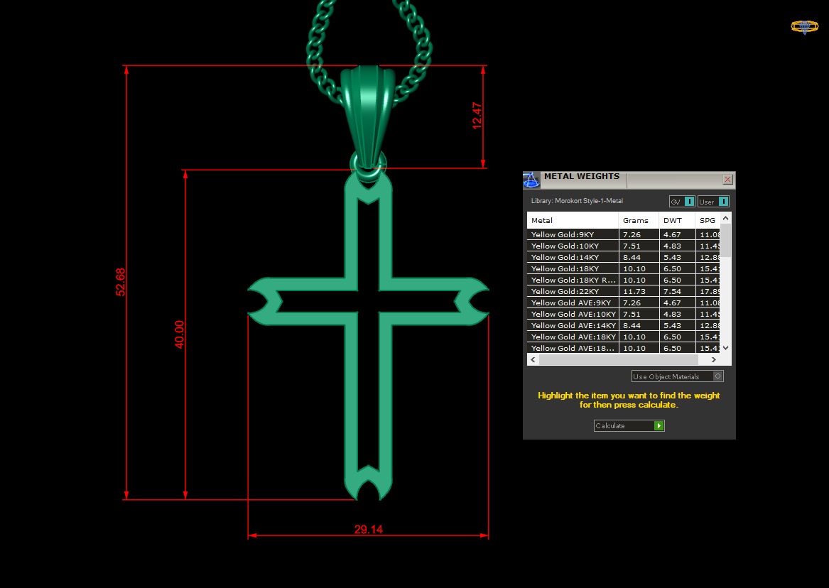 100 Cross Pendant Jewelry Light Gold New Design Bulk Discount 3D print model_110