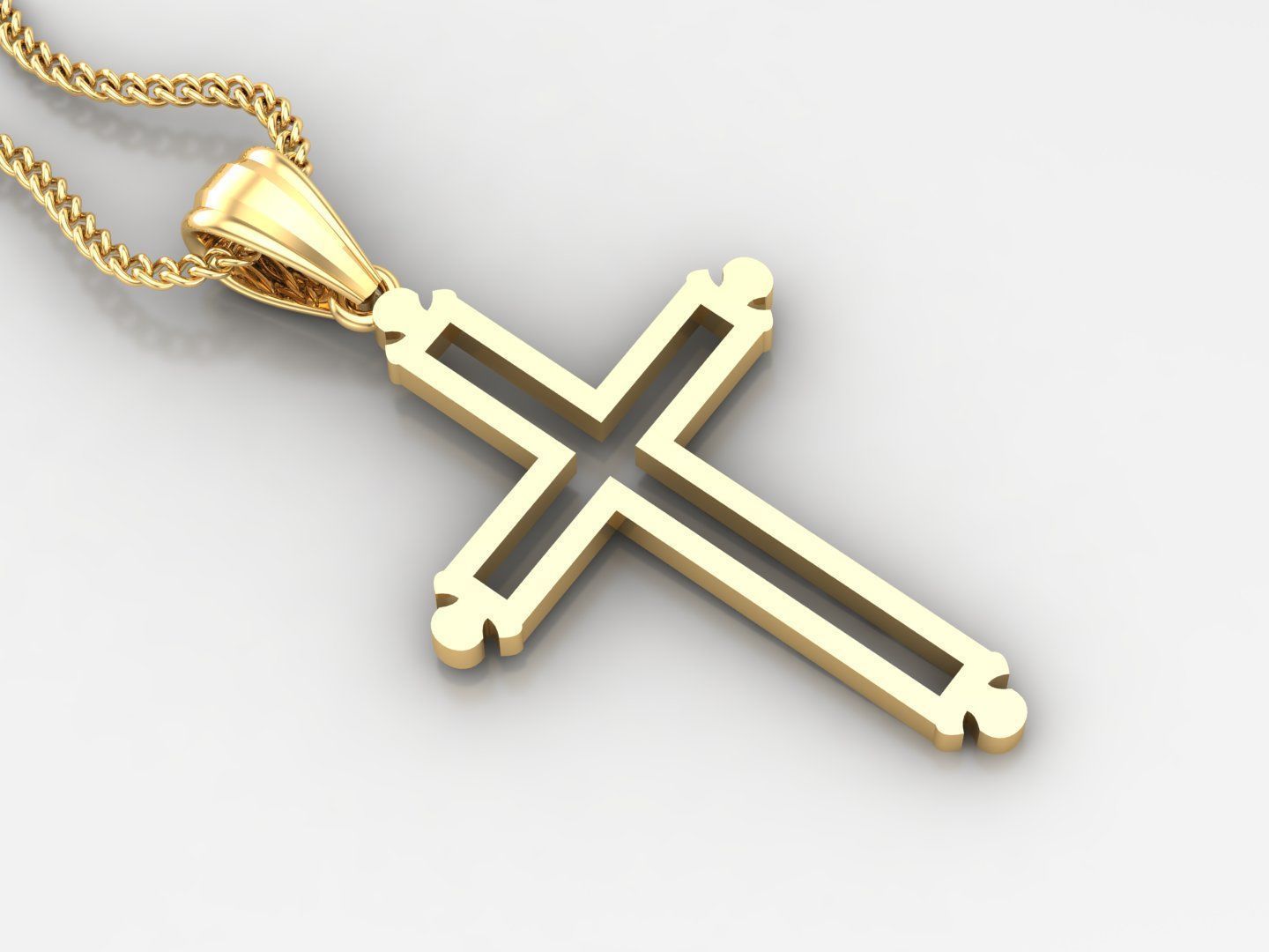 100 Cross Pendant Jewelry Light Gold New Design Bulk Discount 3D print model_36
