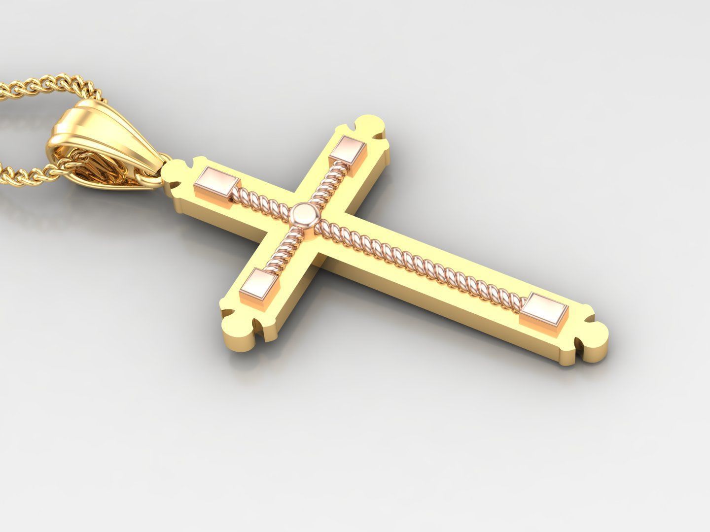 100 Cross Pendant Jewelry Light Gold New Design Bulk Discount 3D print model_16
