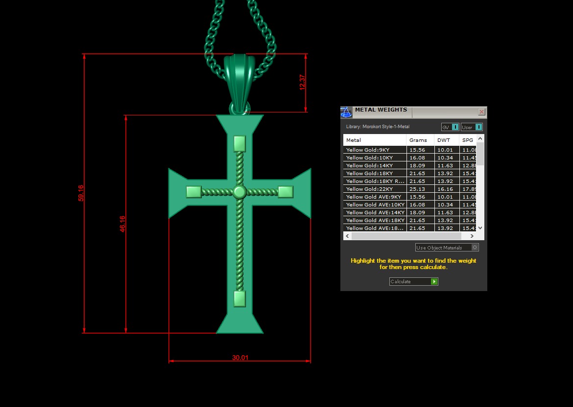 100 Cross Pendant Jewelry Light Gold New Design Bulk Discount 3D print model_144