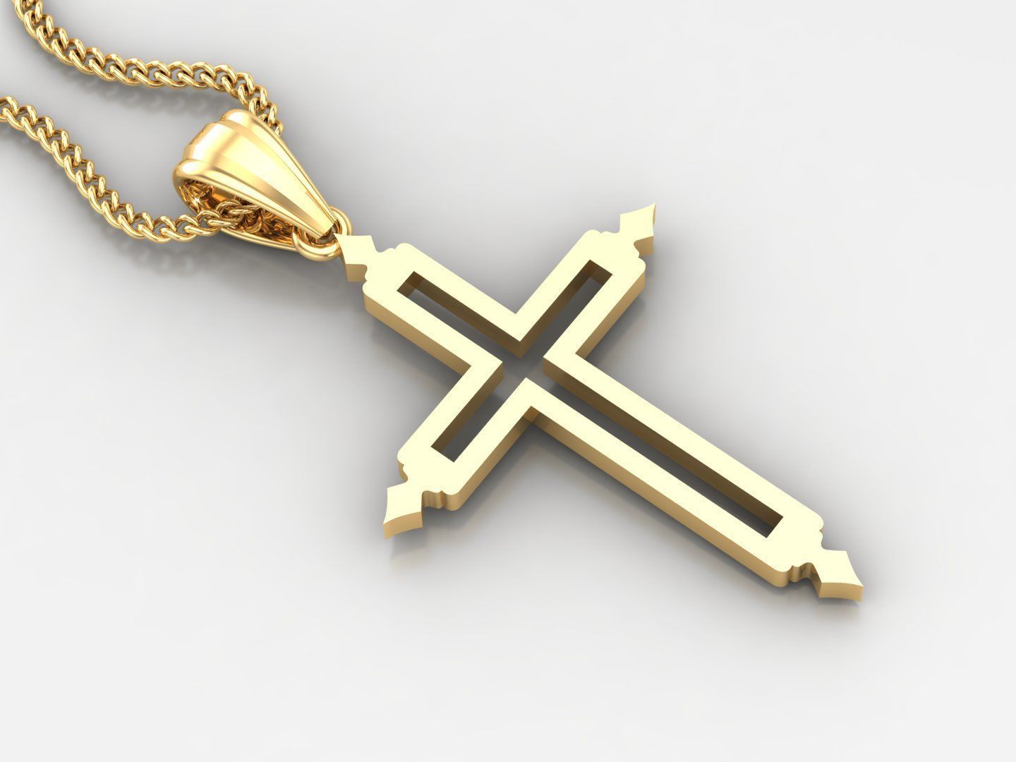 100 Cross Pendant Jewelry Light Gold New Design Bulk Discount 3D print model_53