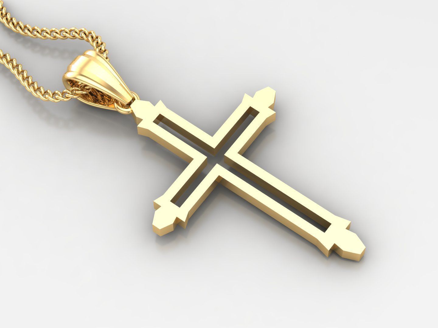100 Cross Pendant Jewelry Light Gold New Design Bulk Discount 3D print model_54