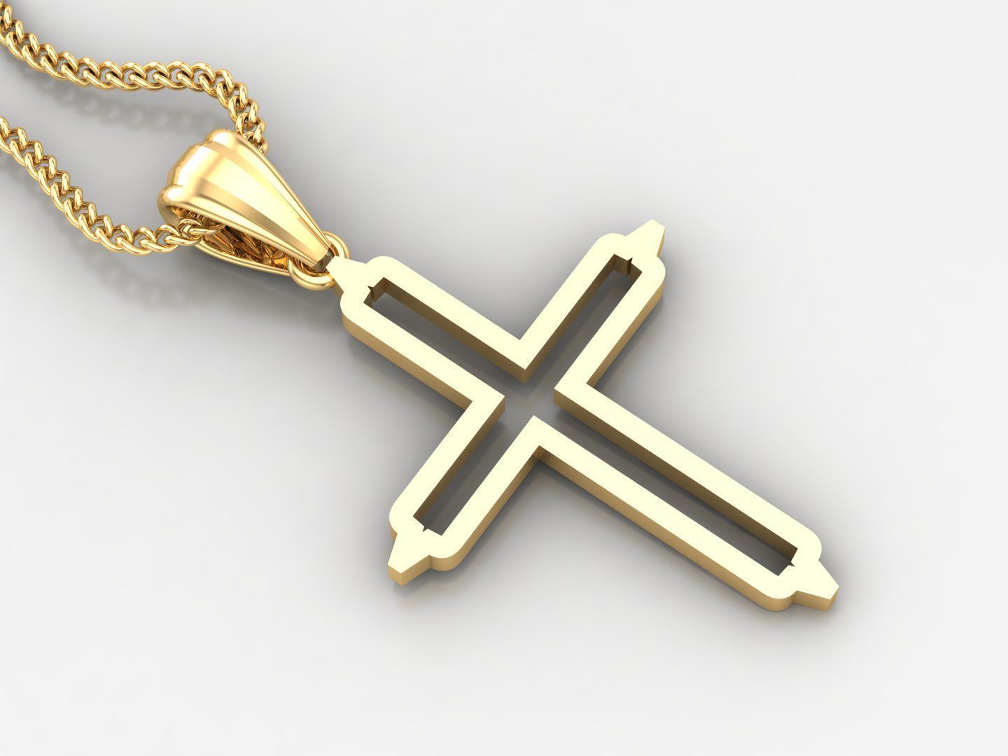 100 Cross Pendant Jewelry Light Gold New Design Bulk Discount 3D print model_18