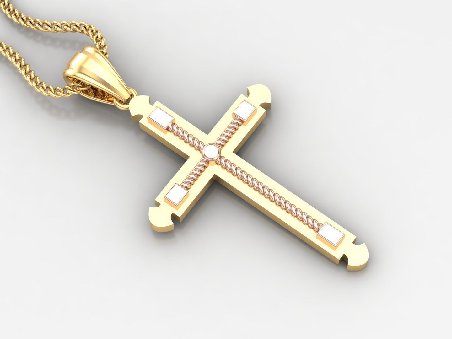 100 Cross Pendant Jewelry Light Gold New Design Bulk Discount 3D print model_101