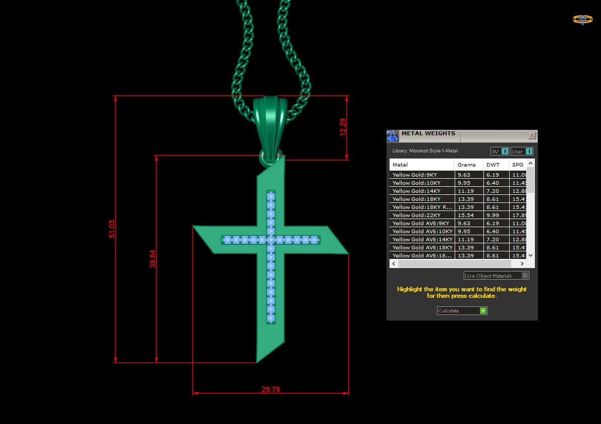 100 Cross Pendant Jewelry Light Gold New Design Bulk Discount 3D print model_143