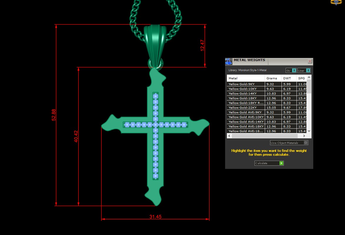 100 Cross Pendant Jewelry Light Gold New Design Bulk Discount 3D print model_131