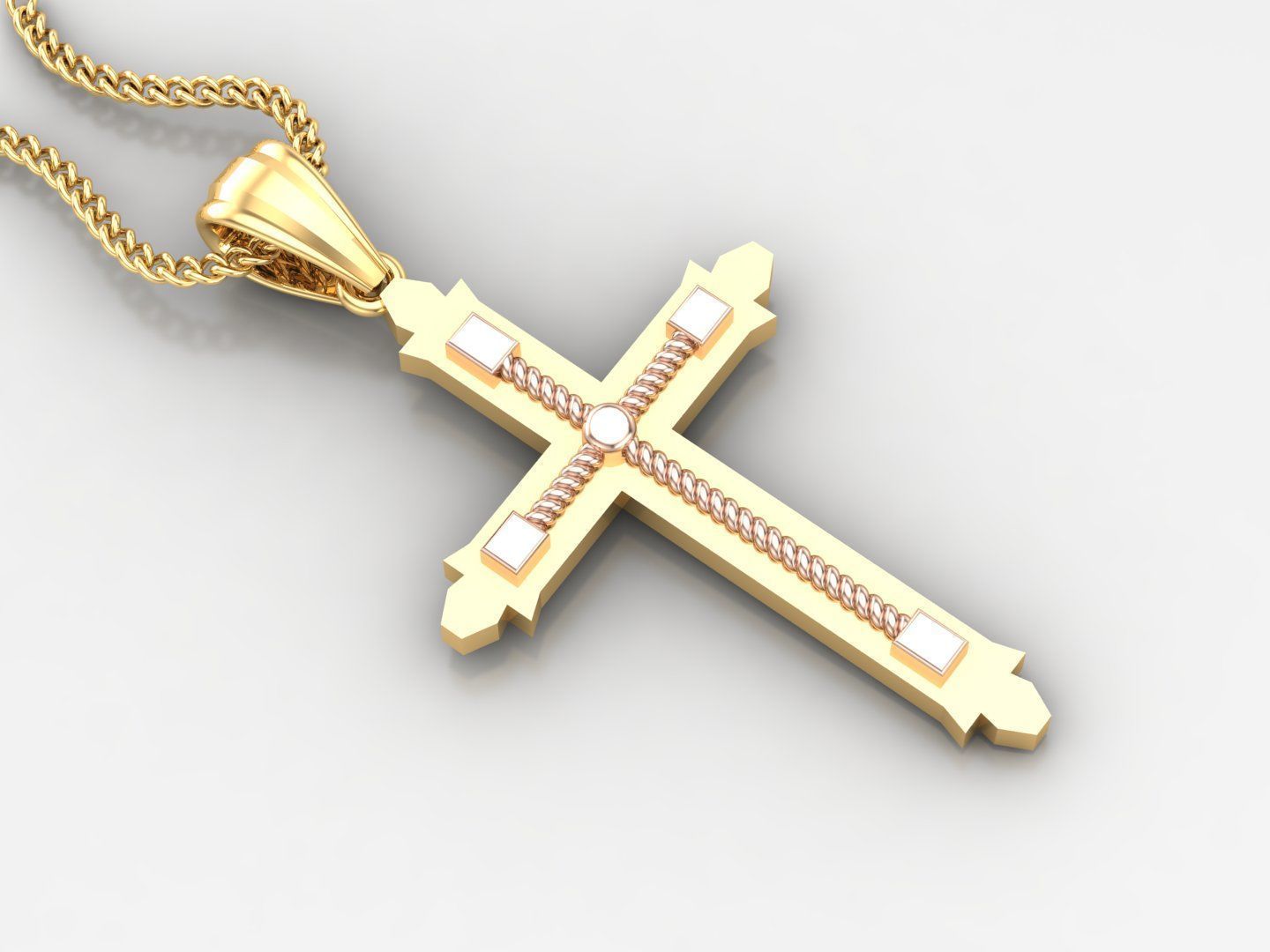 100 Cross Pendant Jewelry Light Gold New Design Bulk Discount 3D print model_81