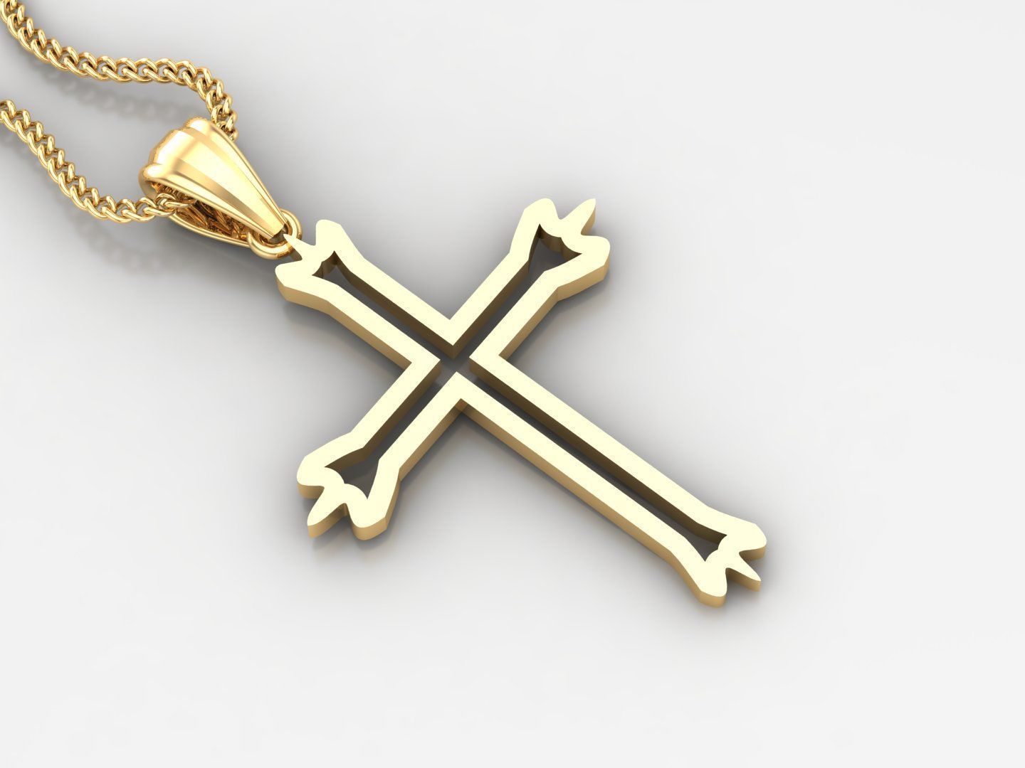 100 Cross Pendant Jewelry Light Gold New Design Bulk Discount 3D print model_35