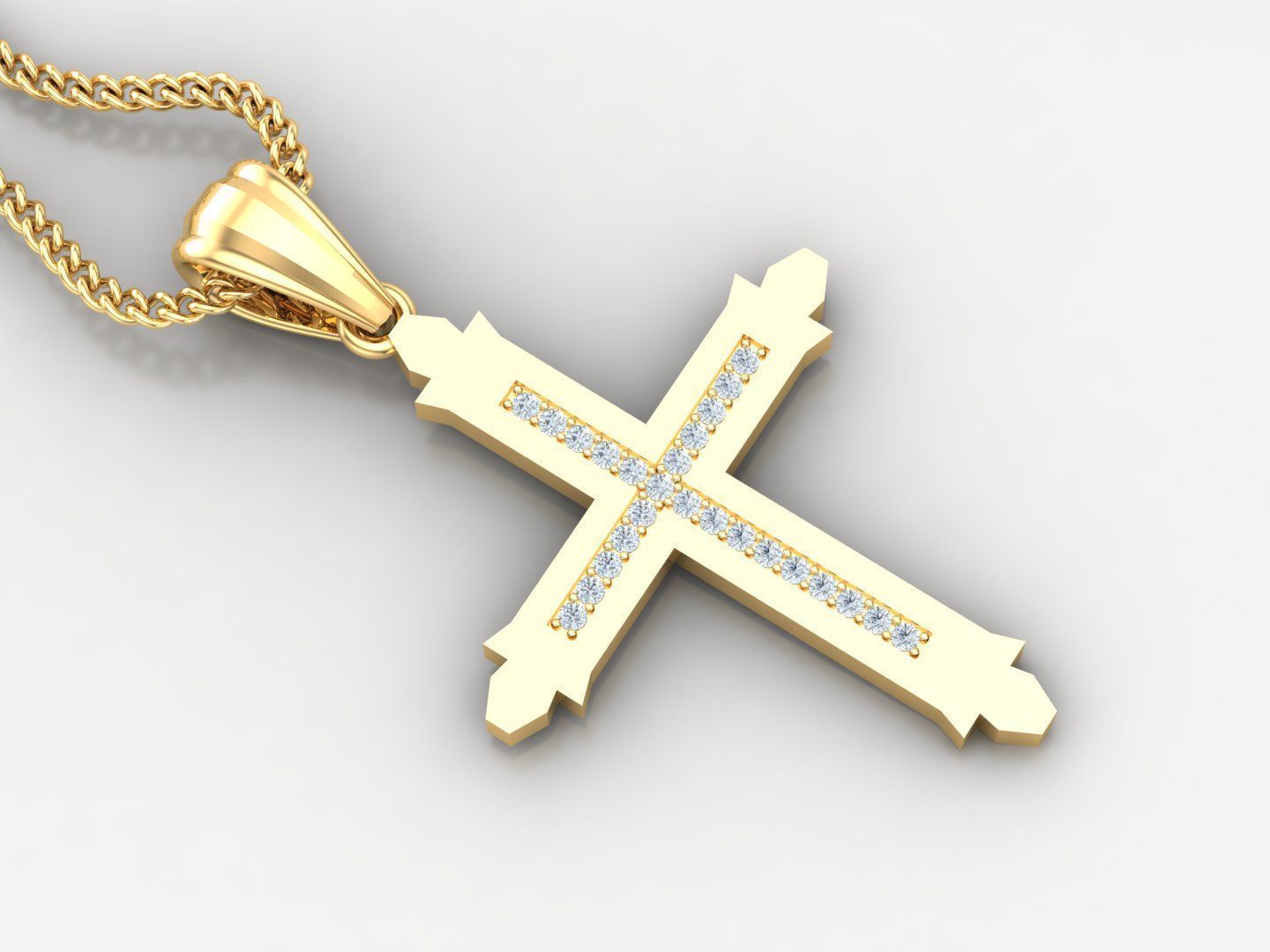 100 Cross Pendant Jewelry Light Gold New Design Bulk Discount 3D print model_12