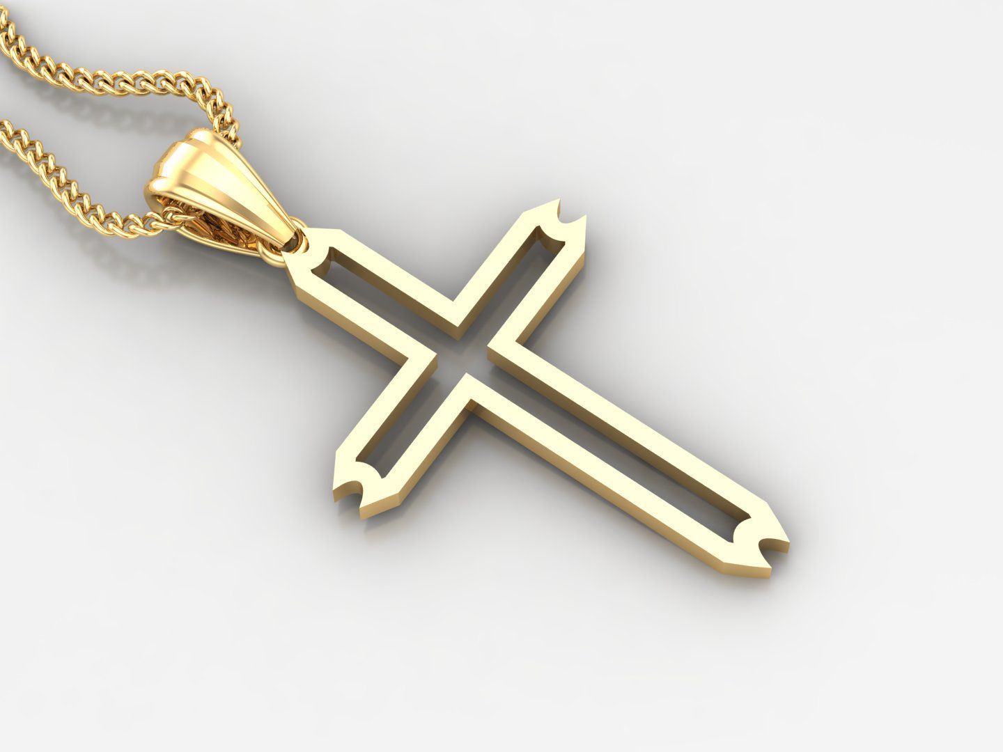 100 Cross Pendant Jewelry Light Gold New Design Bulk Discount 3D print model_34