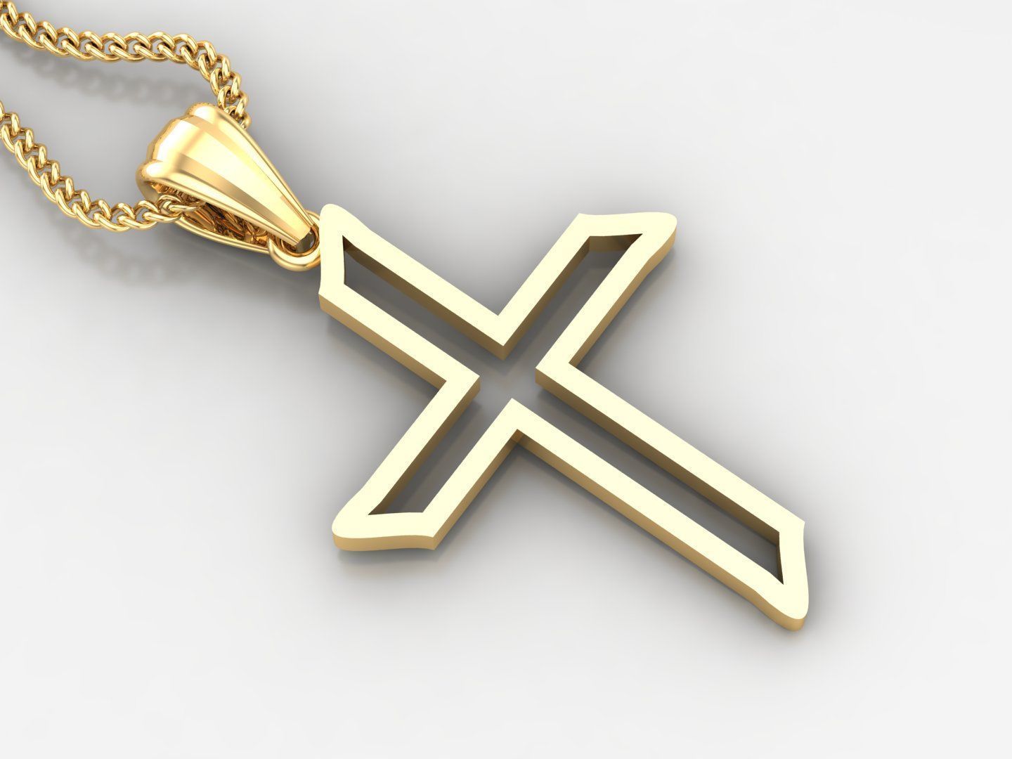 100 Cross Pendant Jewelry Light Gold New Design Bulk Discount 3D print model_14