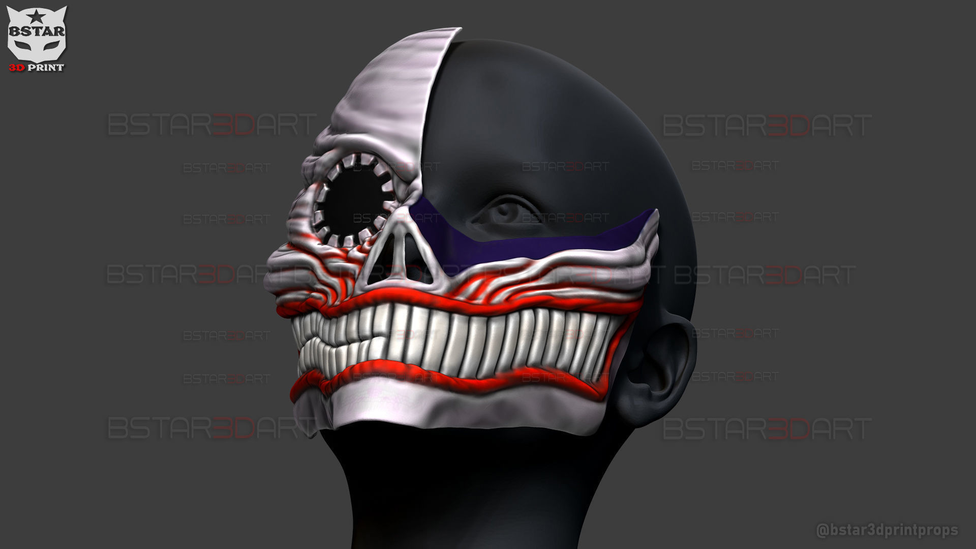 Dandadan Aira Shiratori Damaged Mask V2  - Acrobatic Silky mask 3D print model_20