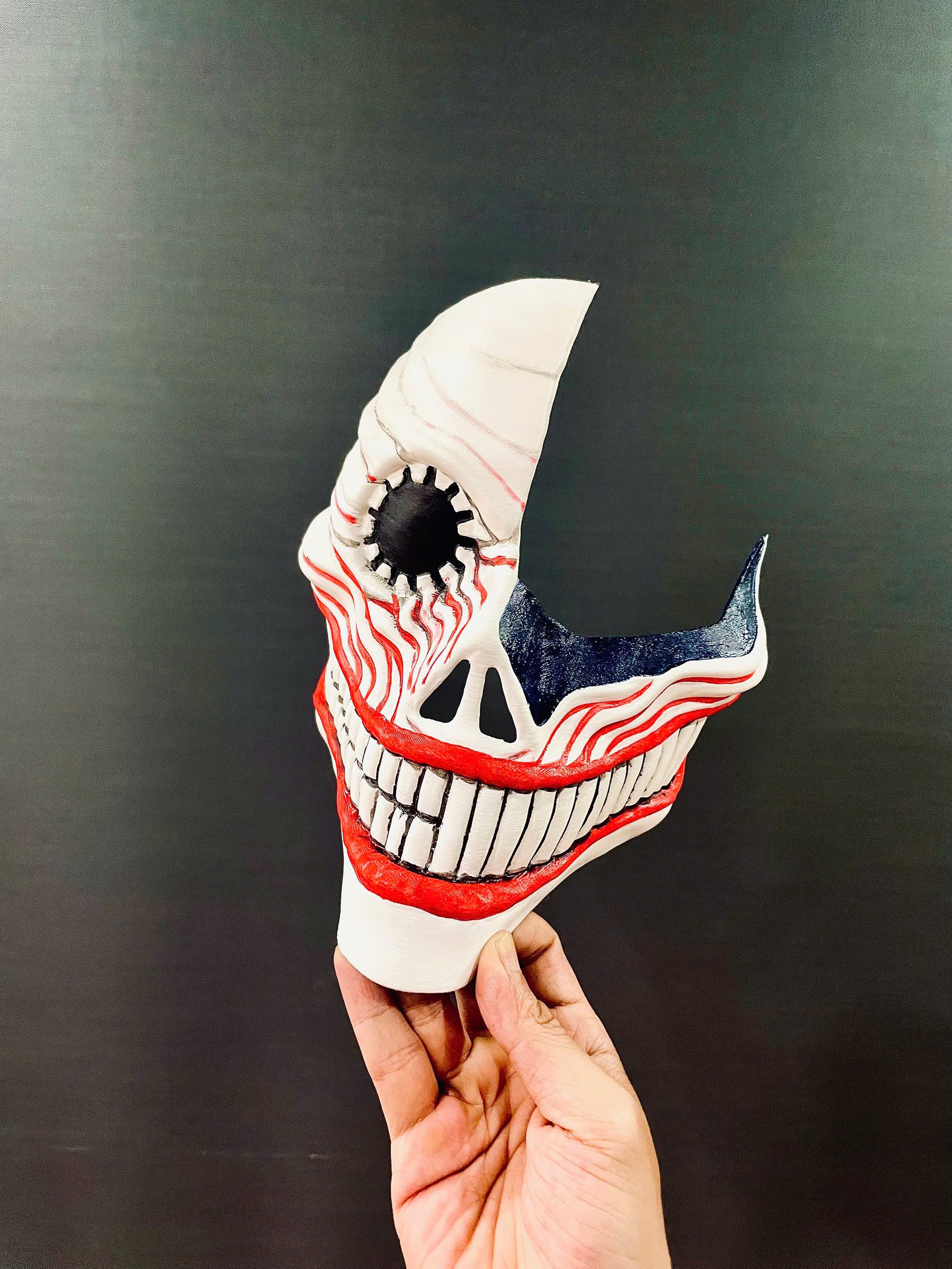 Dandadan Aira Shiratori Damaged Mask V2  - Acrobatic Silky mask 3D print model_7