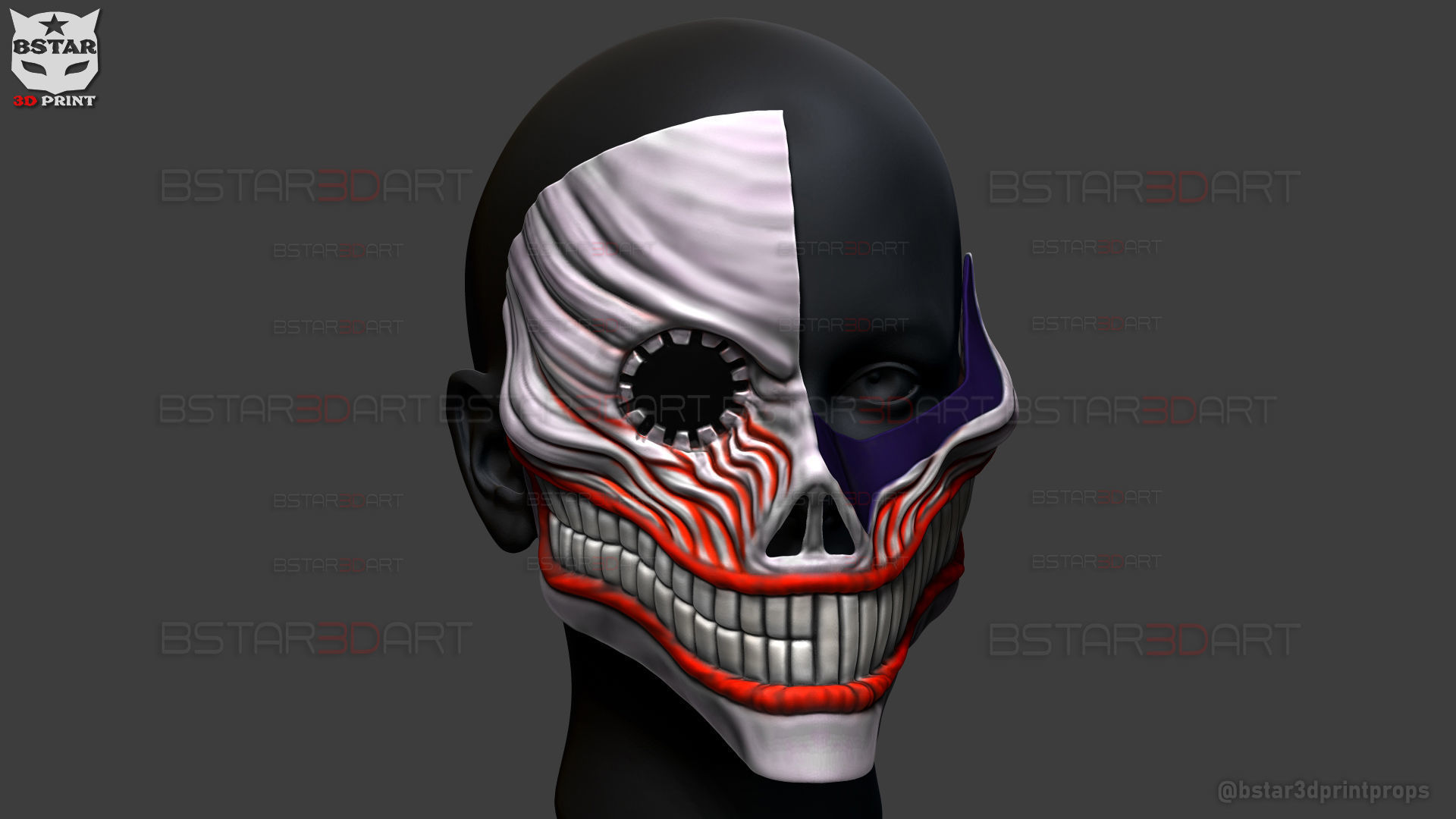 Dandadan Aira Shiratori Damaged Mask V2  - Acrobatic Silky mask 3D print model_19