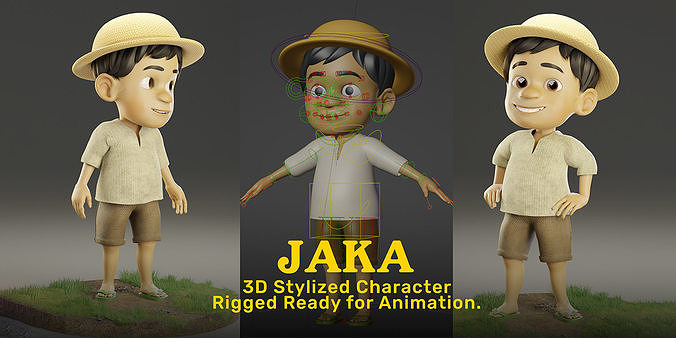 JAKA - 3D Stylized Character Rig 3D model