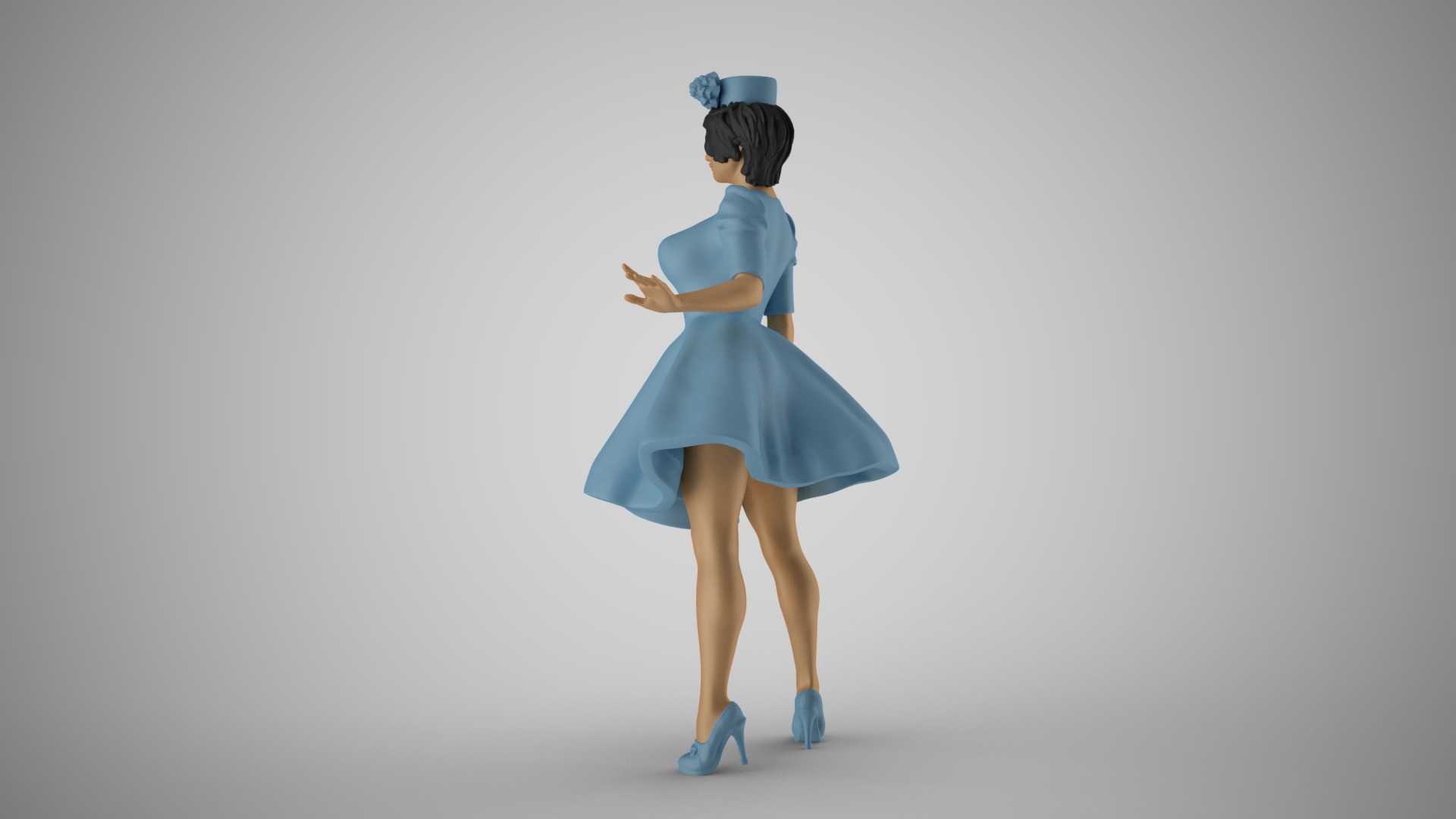 Modern Woman in Past Times 5 3D print model_8