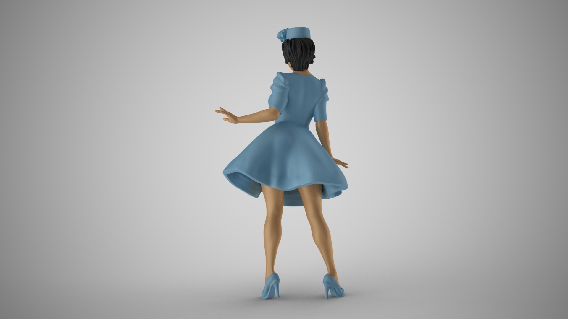 Modern Woman in Past Times 5 3D print model_7