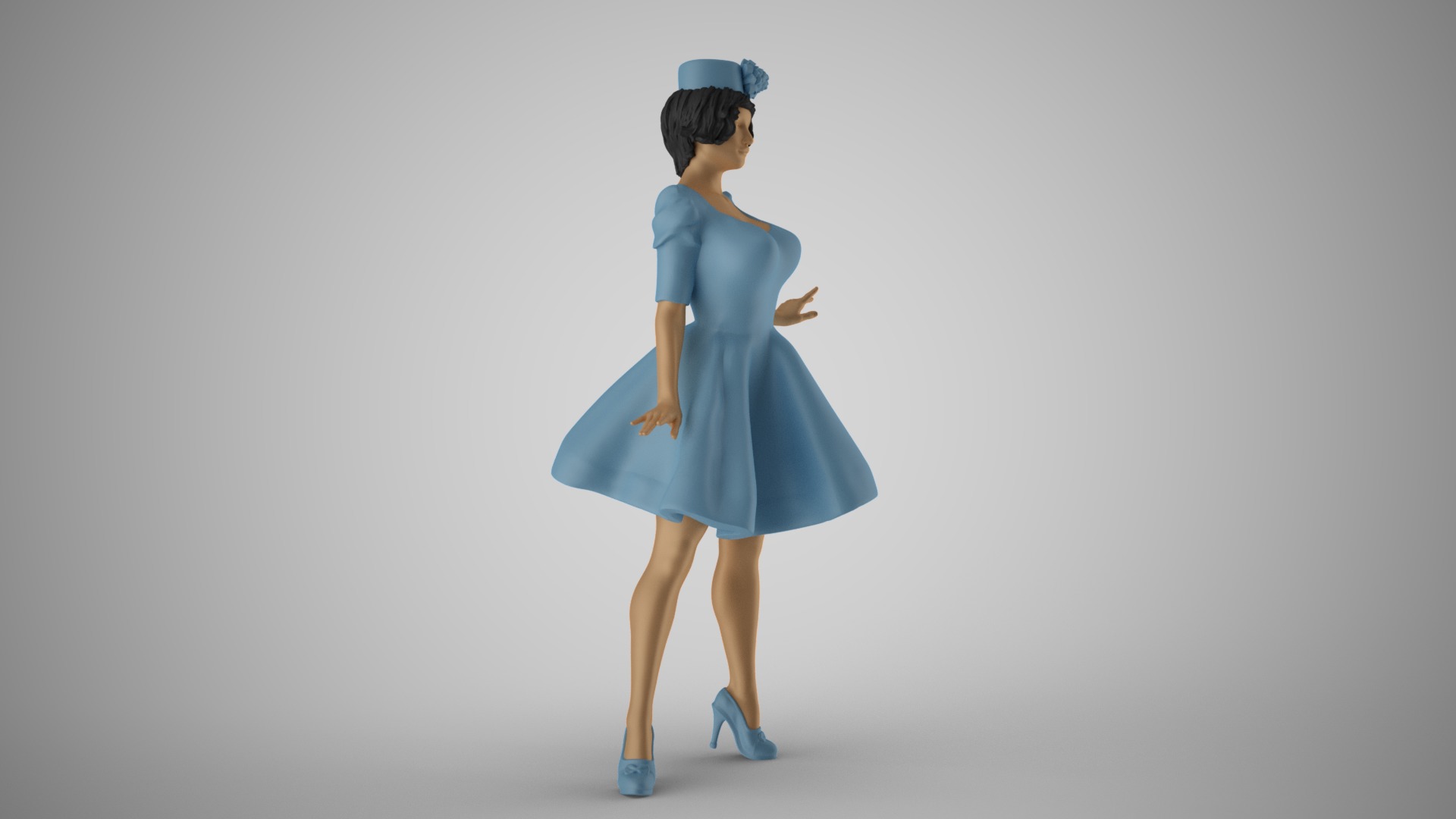 Modern Woman in Past Times 5 3D print model_4
