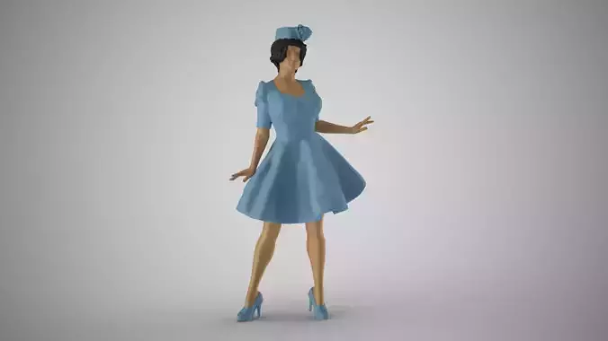 Modern Woman in Past Times 5 3D print model