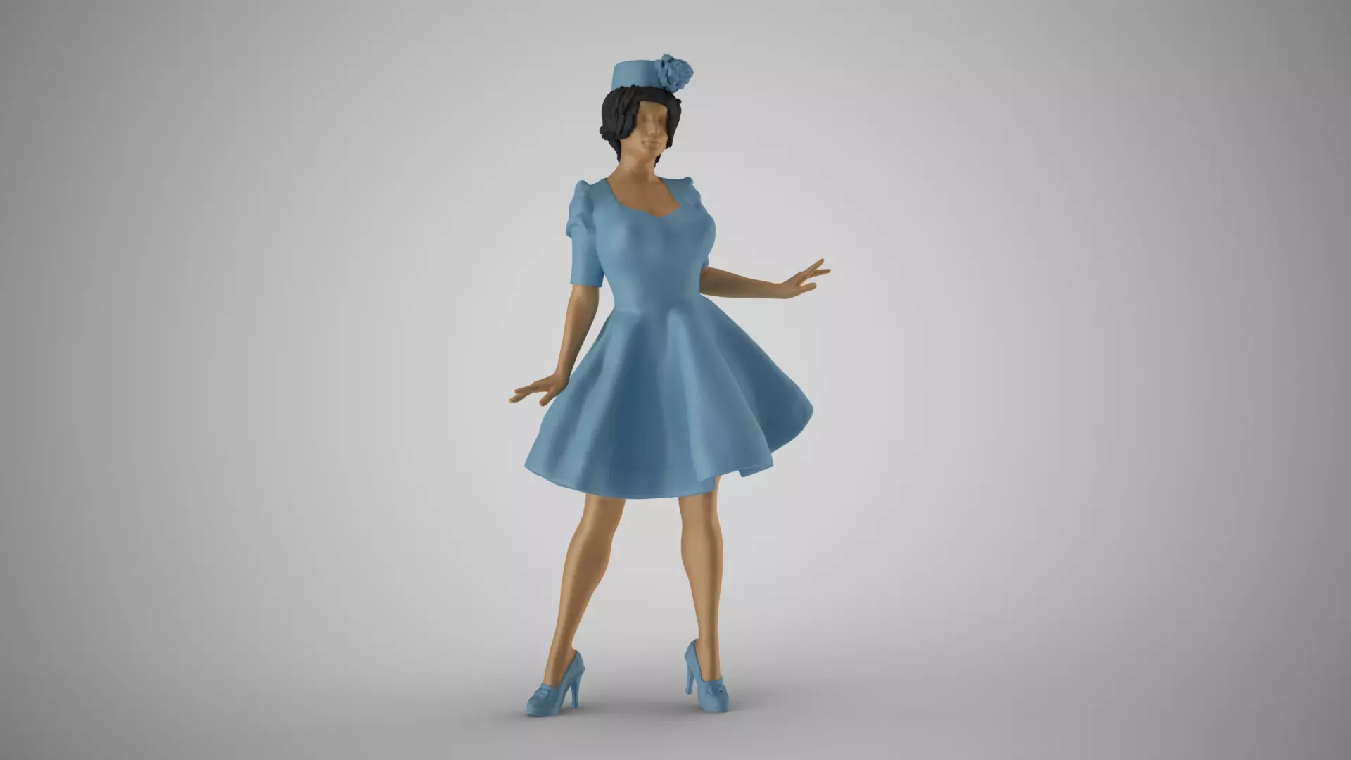 Modern Woman in Past Times 5 3D print model_0