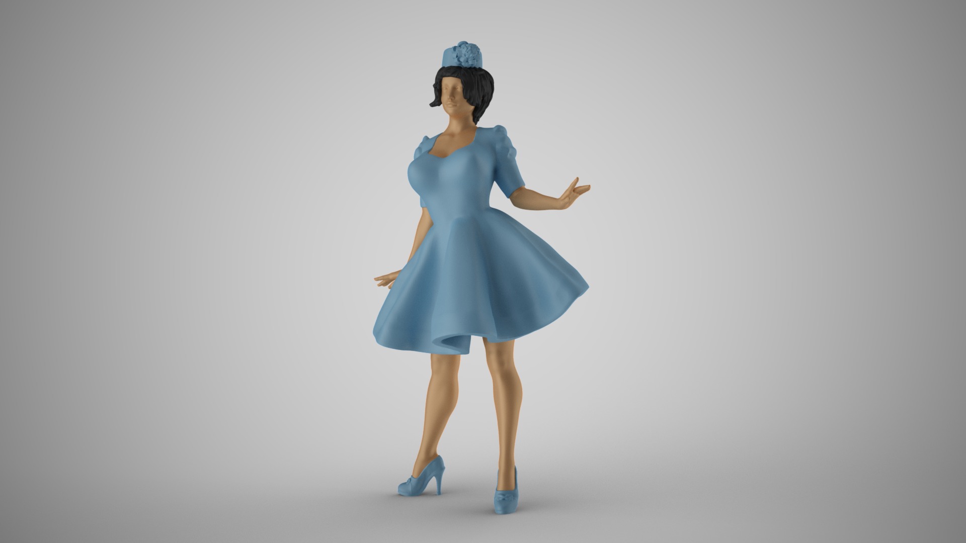 Modern Woman in Past Times 5 3D print model_10