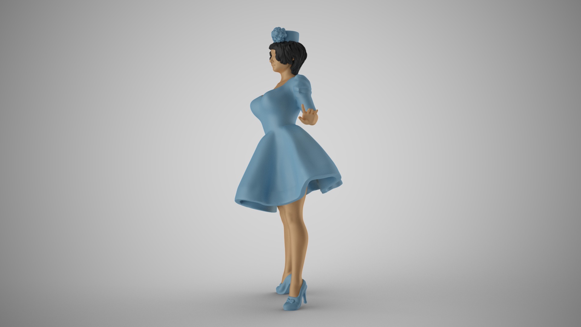 Modern Woman in Past Times 5 3D print model_9