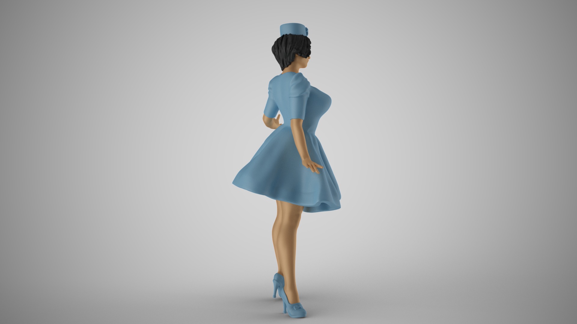 Modern Woman in Past Times 5 3D print model_5