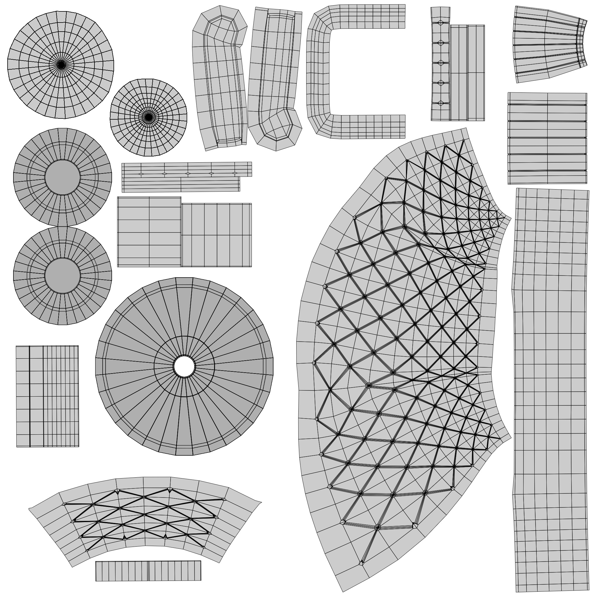 Chesterfield Realistic Leather Sofa Full Set 3ds Max Low-poly 3D model_23