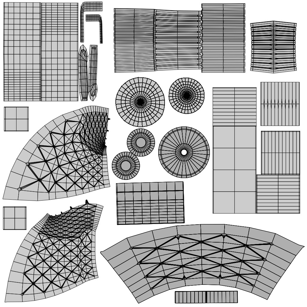 Chesterfield Realistic Leather Sofa Full Set 3ds Max Low-poly 3D model_22