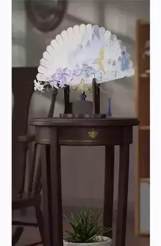 Rocking Wind Series Chinese Fan  Scene model included