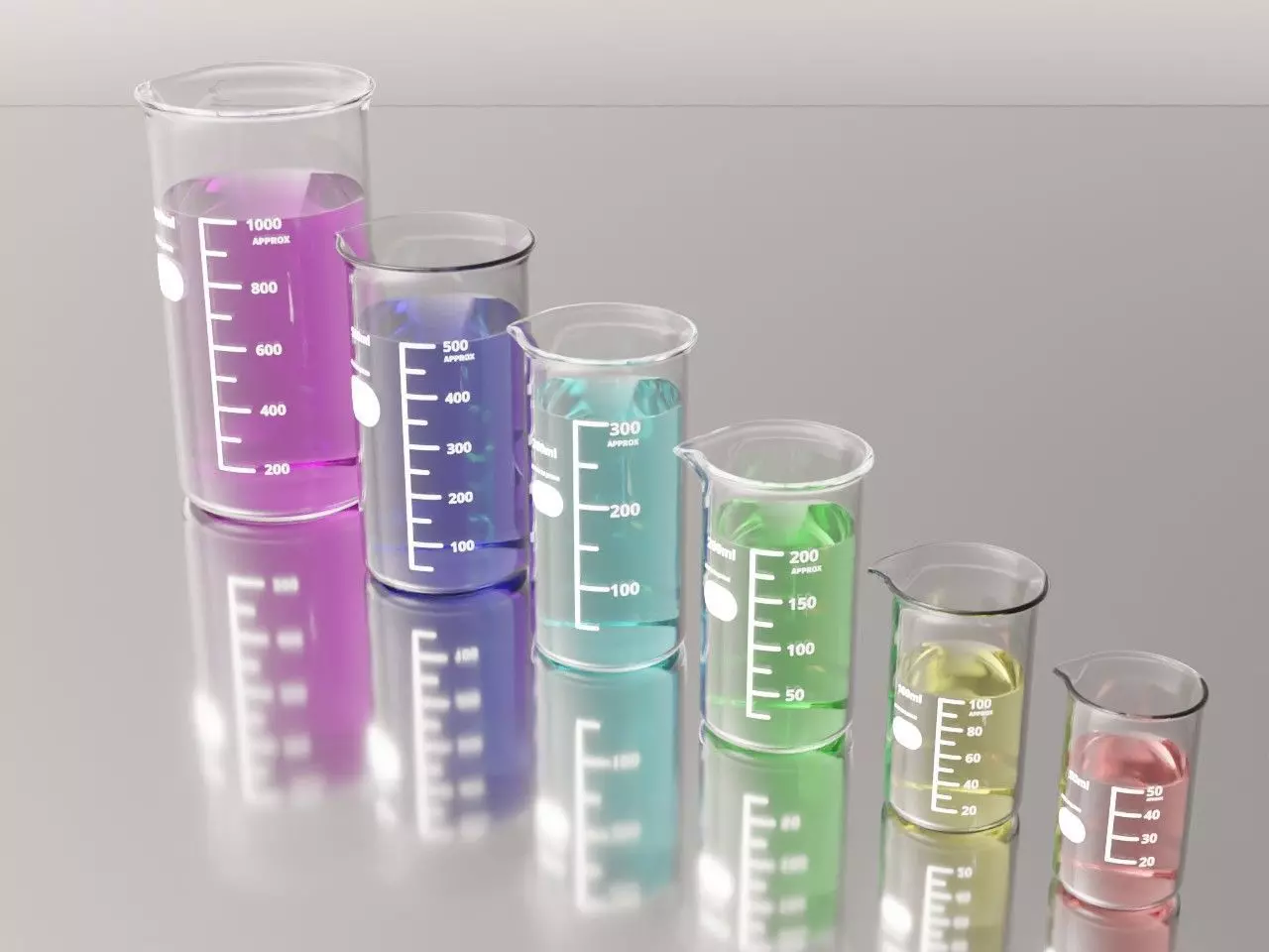 Tall beakers 3D model_0