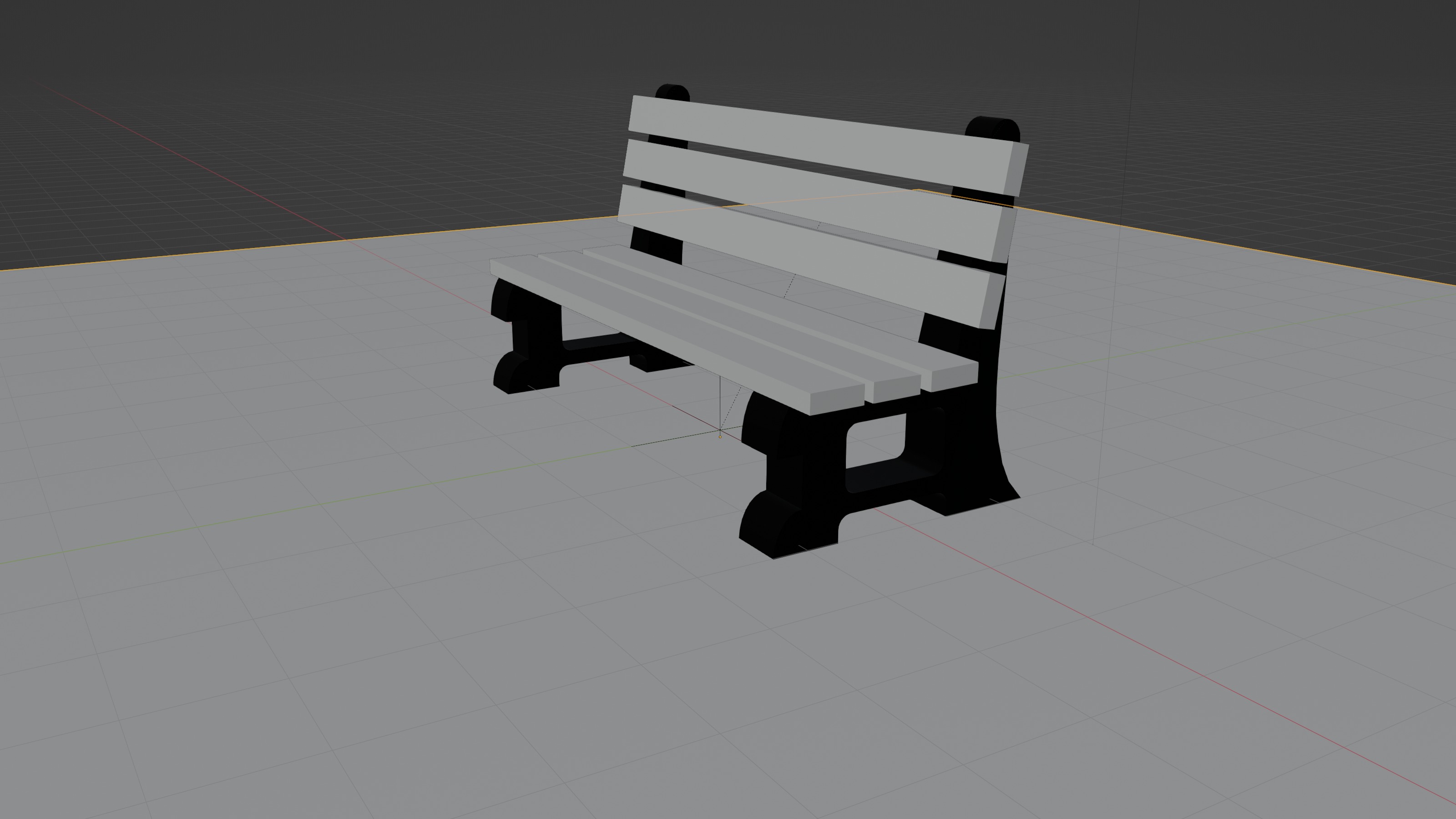 Concrete Bench Low-poly 3D model_5