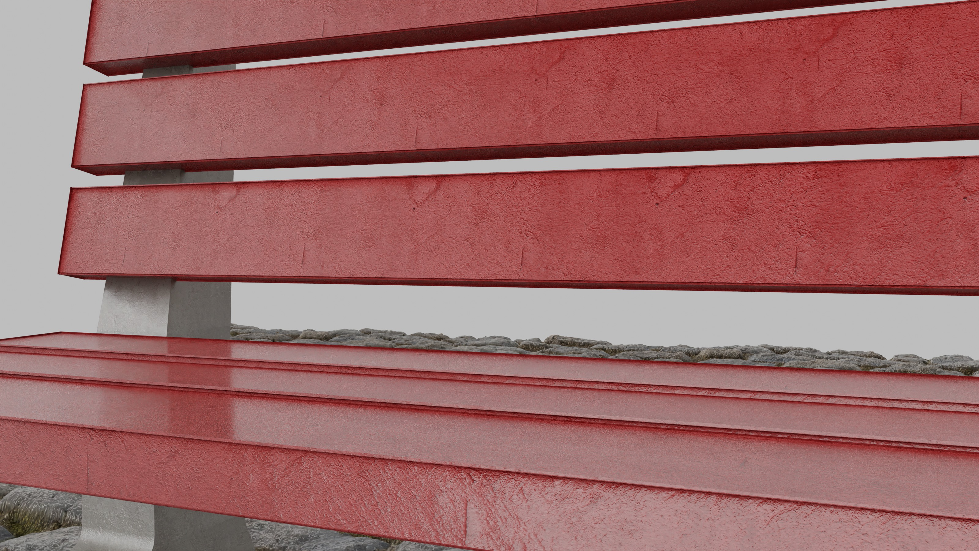 Concrete Bench Low-poly 3D model_6