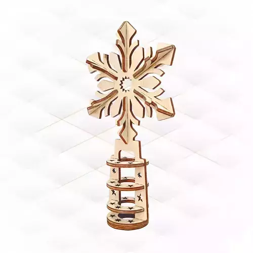 Christmas Tree Topper laser cut design 3D print model