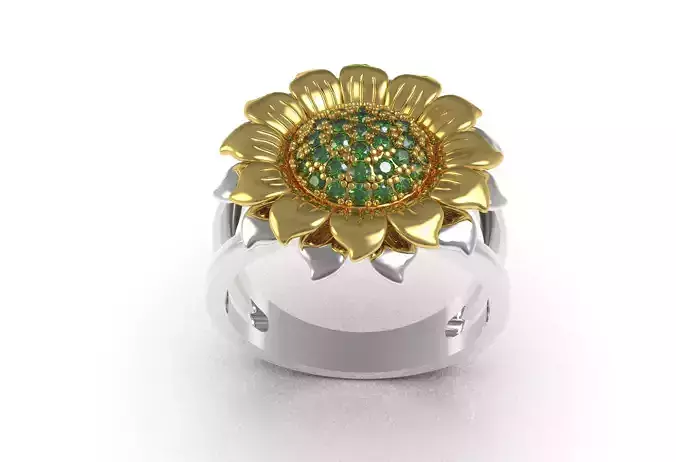 Sunflower Diamond Ring for Women
