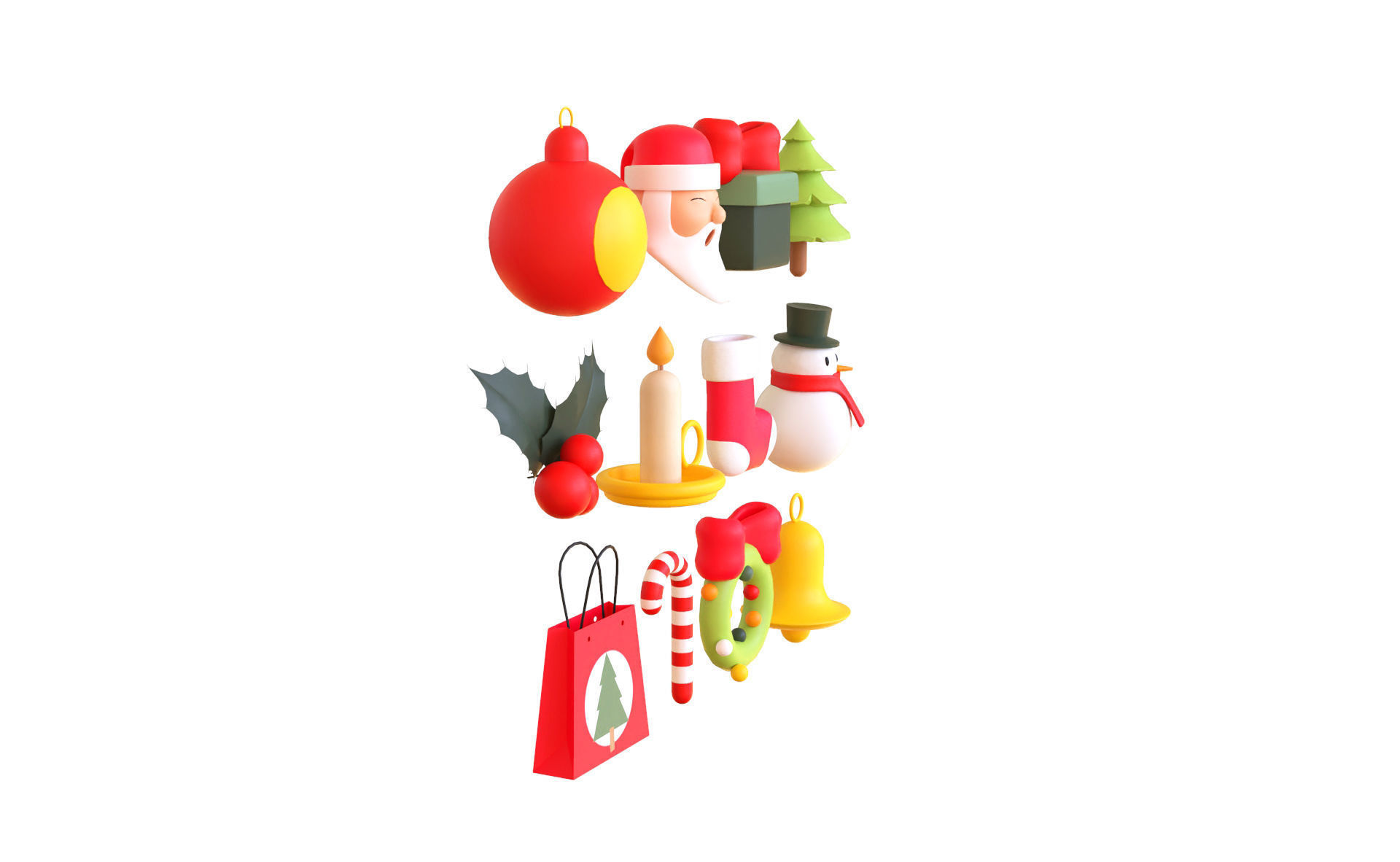 Christmas Items Collection v001 Low-poly 3D model_7