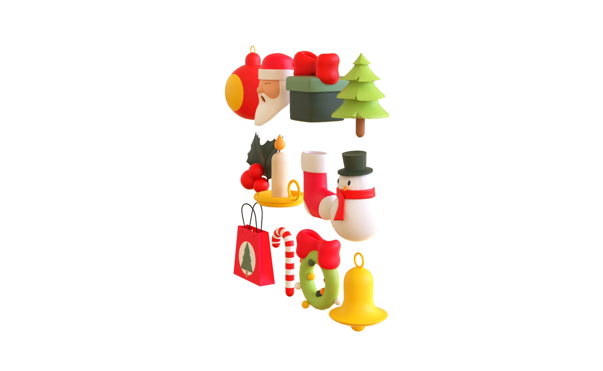 Christmas Items Collection v001 Low-poly 3D model_3