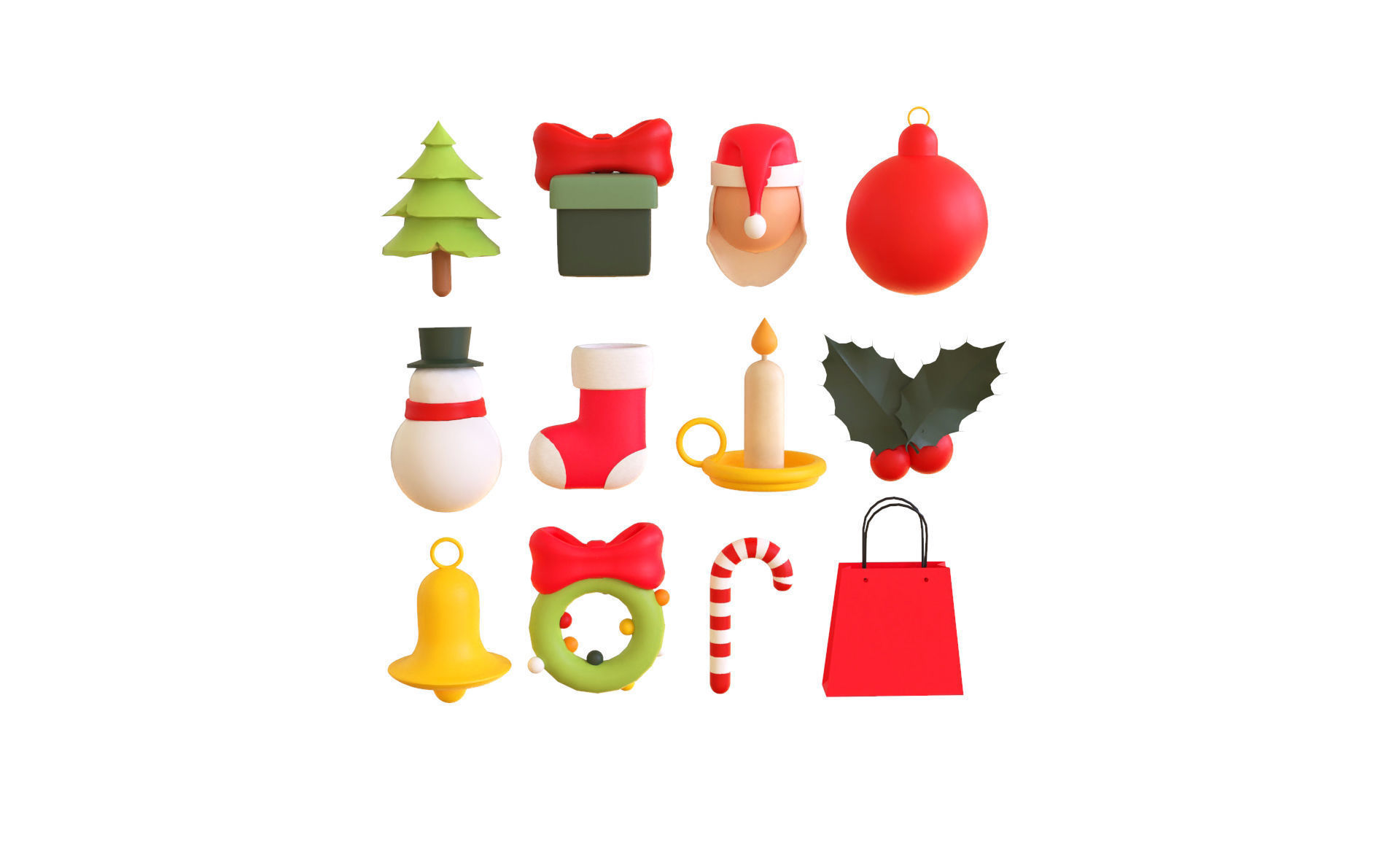 Christmas Items Collection v001 Low-poly 3D model_4