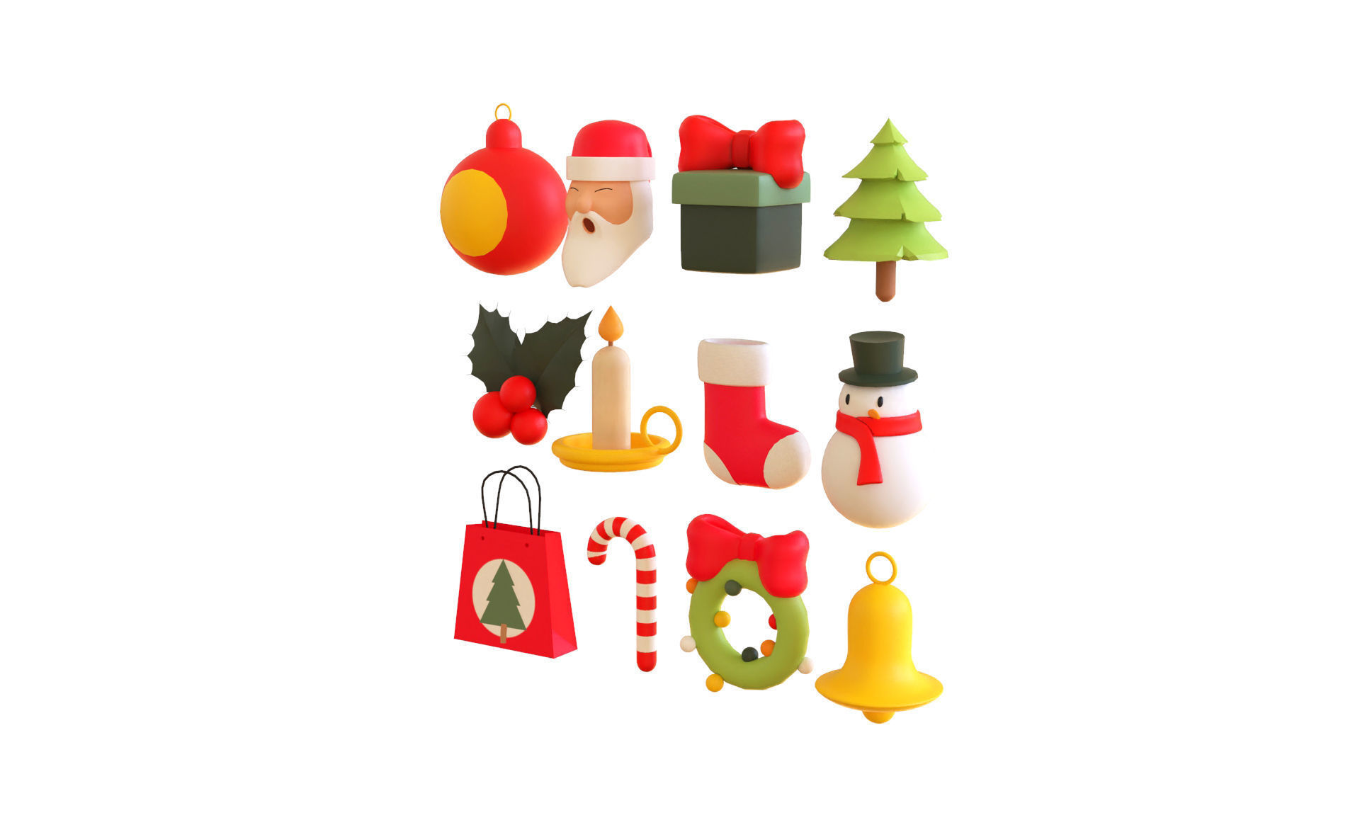 Christmas Items Collection v001 Low-poly 3D model_2