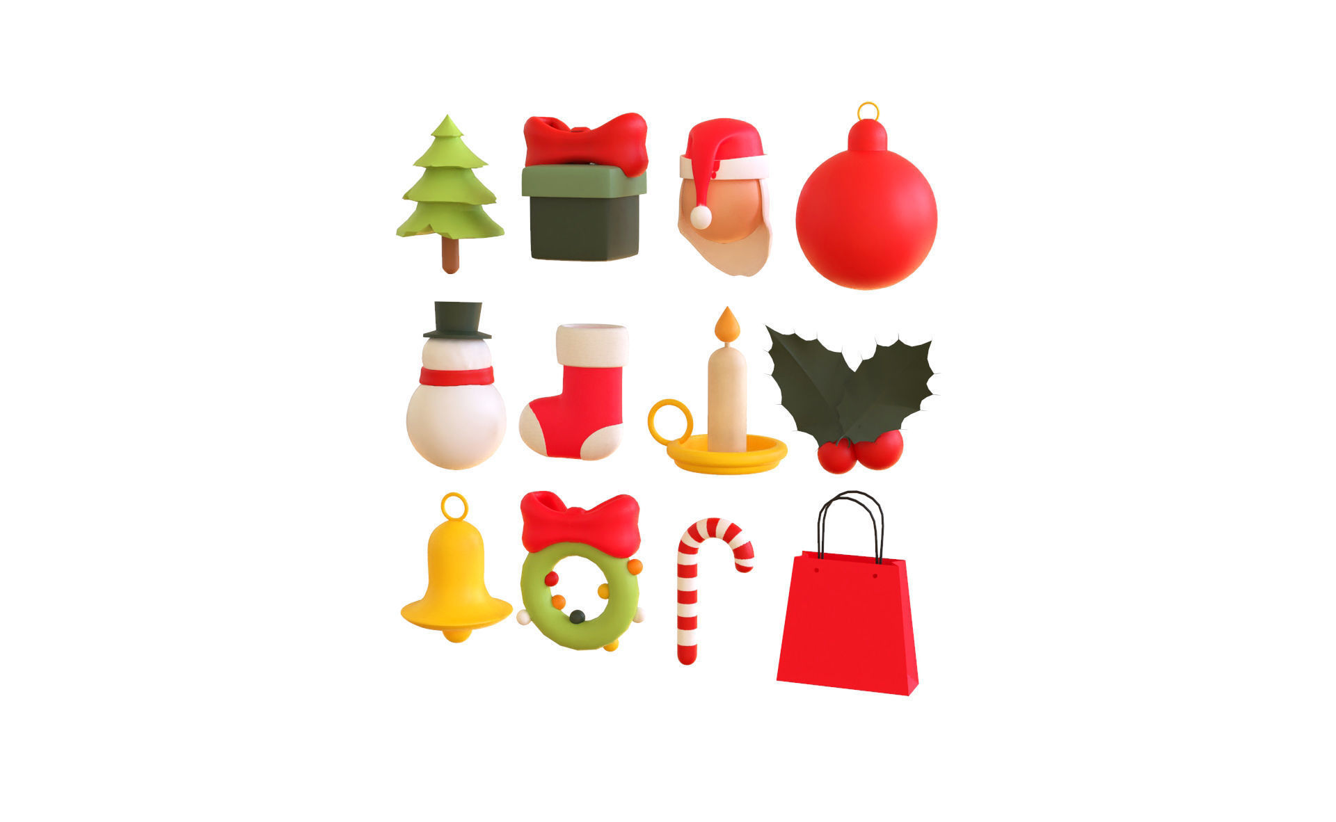 Christmas Items Collection v001 Low-poly 3D model_6