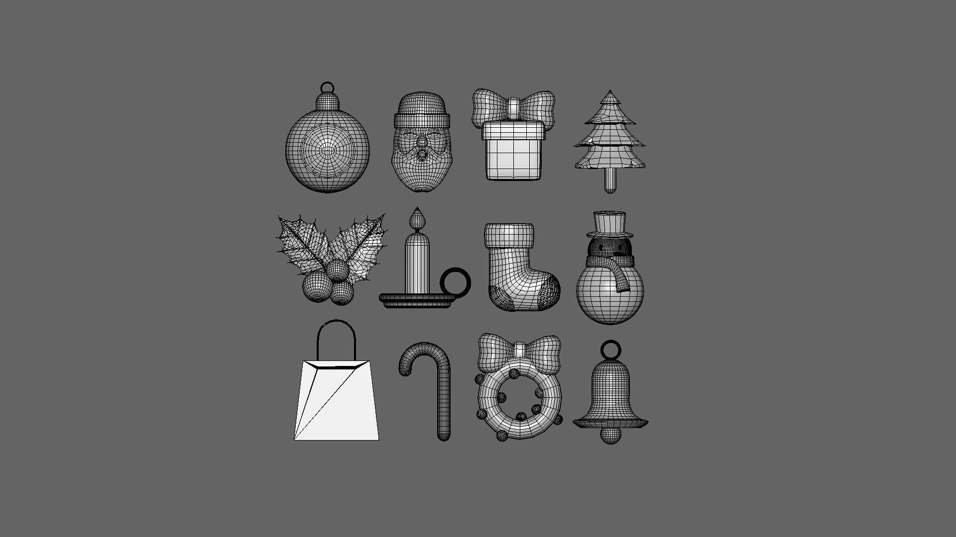 Christmas Items Collection v001 Low-poly 3D model_5