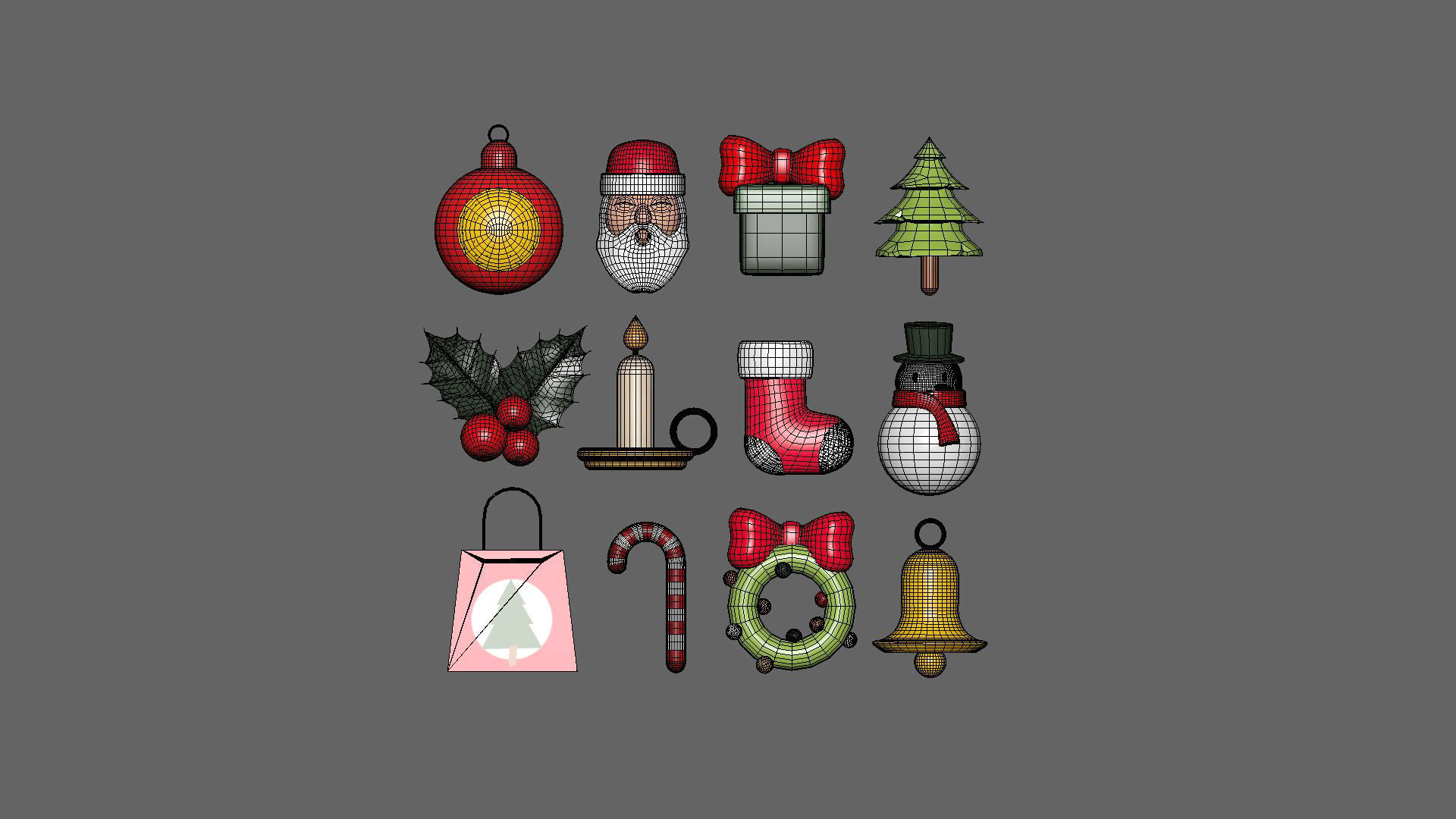 Christmas Items Collection v001 Low-poly 3D model_9