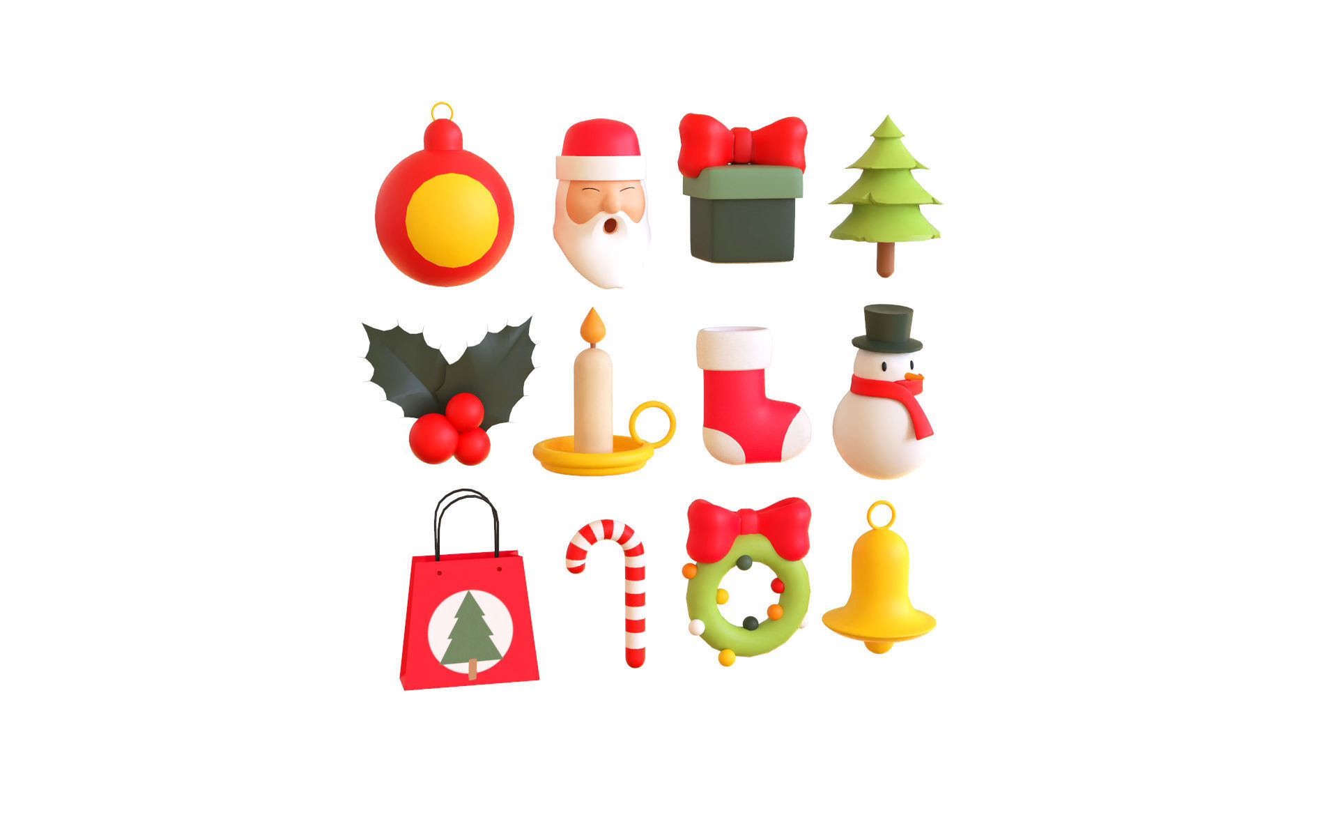 Christmas Items Collection v001 Low-poly 3D model_1