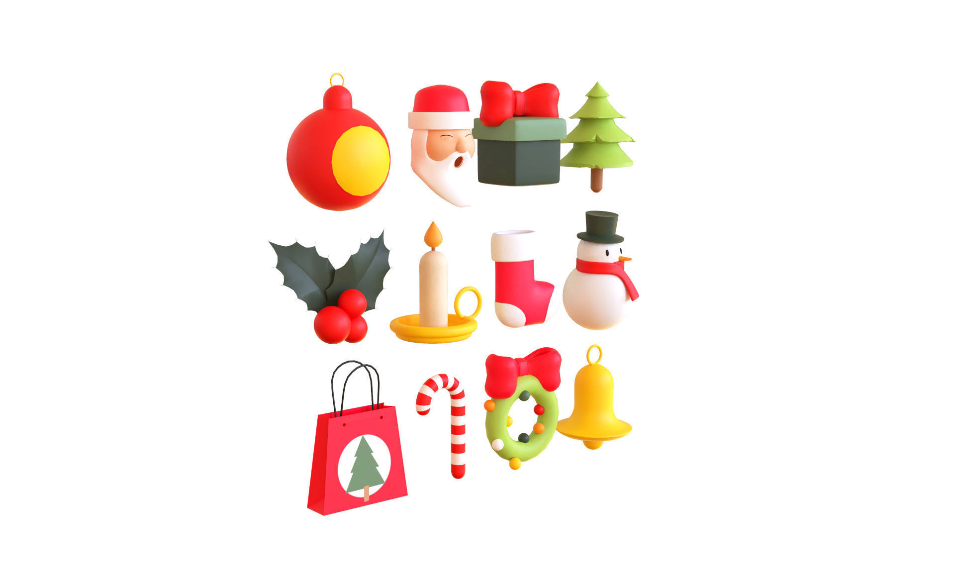 Christmas Items Collection v001 Low-poly 3D model_8